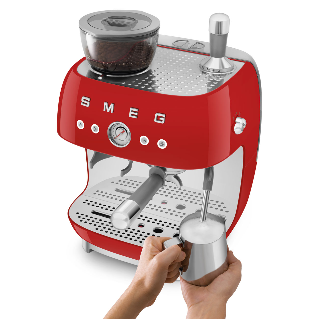 Significant signs of use: Espresso Machine with Grinder EGF03Red